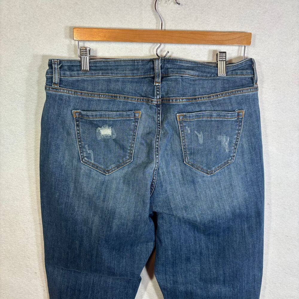 Lane Bryant Boyfriend Skinny Jeans Womens Sz 16 Distressed Medium Wash - Picture 3 of 6